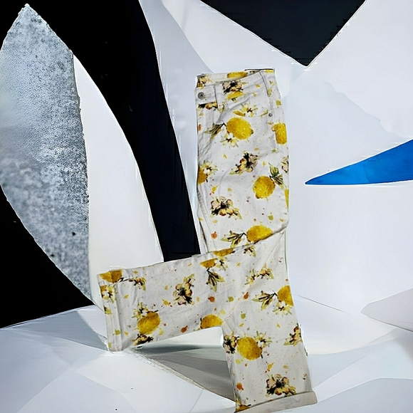 Pilcro and Letterpress for Anthropologie Highrise Lemon Novelty Cropped Jeans 28 - Picture 13 of 14